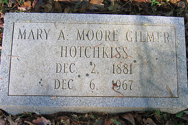 Mary A. Moore Gilmer Hotchkiss Gravestone
